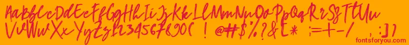 hangouts Font – Red Fonts on Orange Background