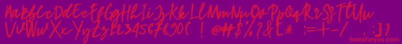 hangouts Font – Red Fonts on Purple Background
