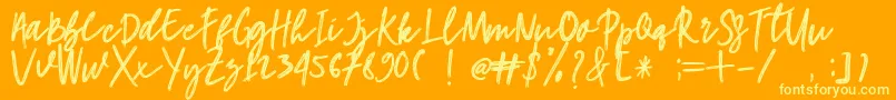 hangouts Font – Yellow Fonts on Orange Background