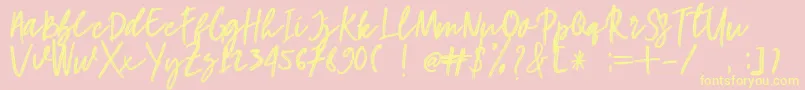 hangouts Font – Yellow Fonts on Pink Background