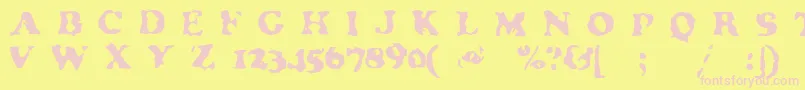 Neatified-Schriftart – Rosa Schriften auf gelbem Hintergrund