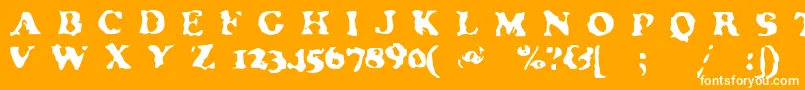Neatified-Schriftart – Weiße Schriften auf orangefarbenem Hintergrund