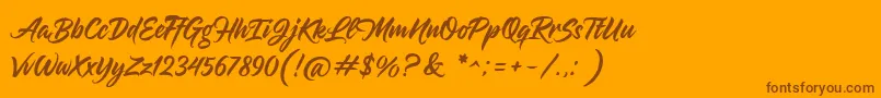 Hangover Brush Demo Font – Brown Fonts on Orange Background