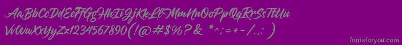 fuente Hangover Brush Demo – Fuentes Grises Sobre Fondo Morado