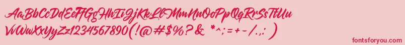 Hangover Brush Demo Font – Red Fonts on Pink Background