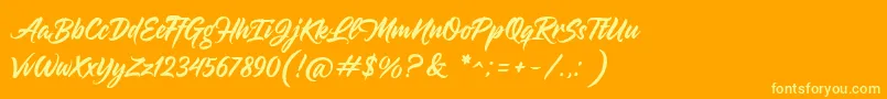 Hangover Brush Demo Font – Yellow Fonts on Orange Background
