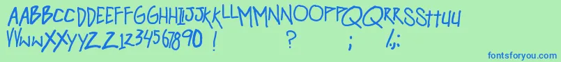 hangover monday Font – Blue Fonts on Green Background