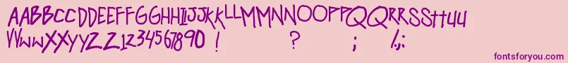 hangover monday Font – Purple Fonts on Pink Background