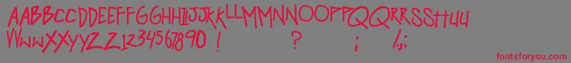 hangover monday Font – Red Fonts on Gray Background