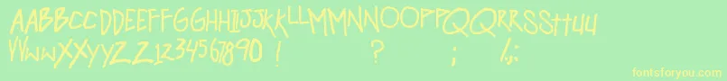 hangover monday Font – Yellow Fonts on Green Background