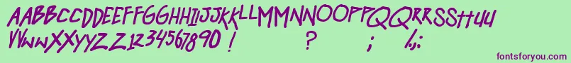 hangover mondayBDIT Font – Purple Fonts on Green Background