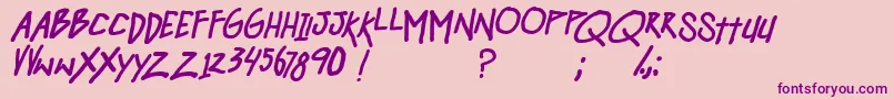 hangover mondayBDIT Font – Purple Fonts on Pink Background