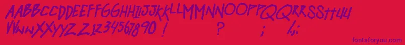 hangover mondayBDIT Font – Purple Fonts on Red Background