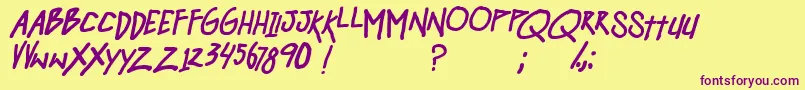 hangover mondayBDIT Font – Purple Fonts on Yellow Background