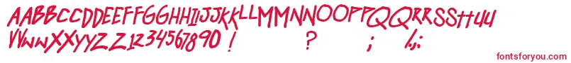フォントhangover mondayBDIT – 白い背景に赤い文字