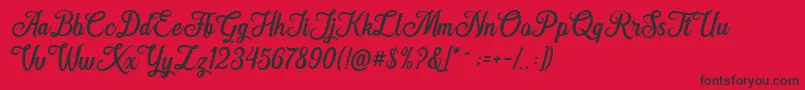 Hanleth free for personal use Font – Black Fonts on Red Background