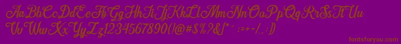 Hanleth free for personal use Font – Brown Fonts on Purple Background