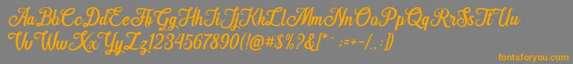 Hanleth free for personal use Font – Orange Fonts on Gray Background