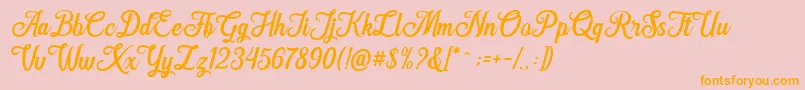 Hanleth free for personal use Font – Orange Fonts on Pink Background