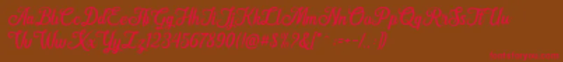 Hanleth free for personal use Font – Red Fonts on Brown Background