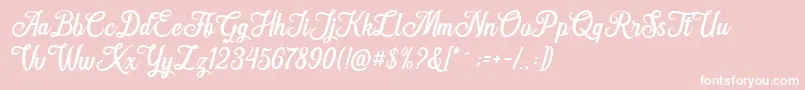 Hanleth free for personal use Font – White Fonts on Pink Background
