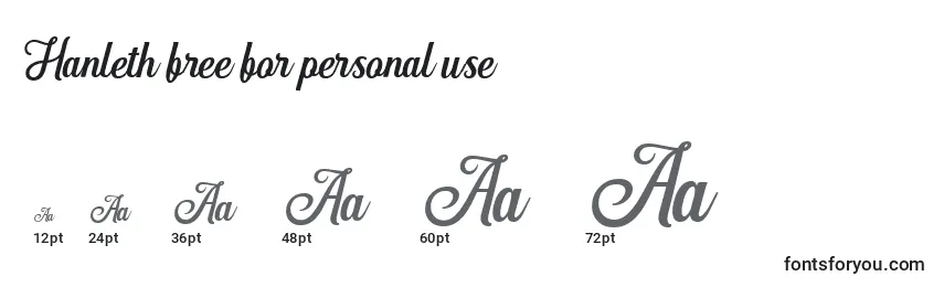 Hanleth free for personal use Font Sizes