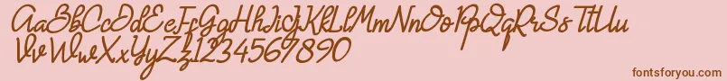 Hanna Monica Font – Brown Fonts on Pink Background