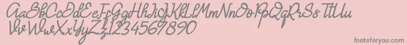 Hanna Monica Font – Gray Fonts on Pink Background