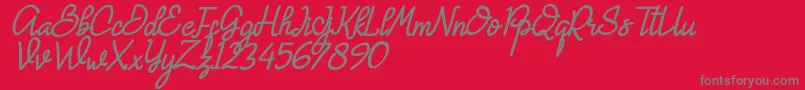 Hanna Monica-Schriftart – Graue Schriften auf rotem Hintergrund