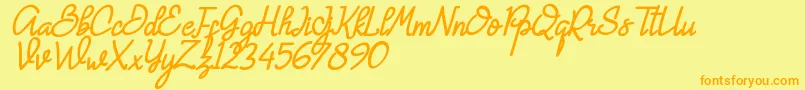 Hanna Monica Font – Orange Fonts on Yellow Background