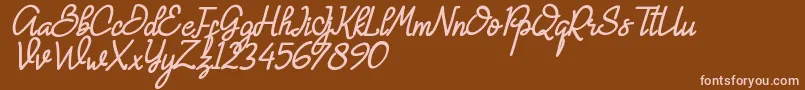 Hanna Monica Font – Pink Fonts on Brown Background
