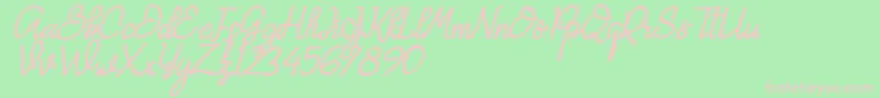 Hanna Monica Font – Pink Fonts on Green Background