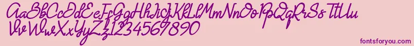 Hanna Monica Font – Purple Fonts on Pink Background