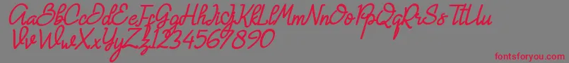 Hanna Monica Font – Red Fonts on Gray Background