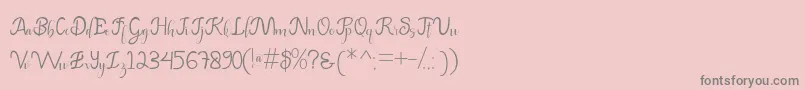 フォントHannah – ピンクの背景に灰色の文字