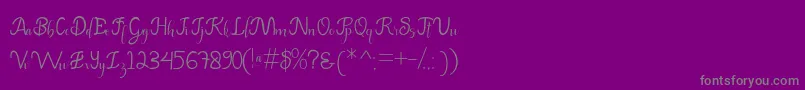 Hannah Font – Gray Fonts on Purple Background