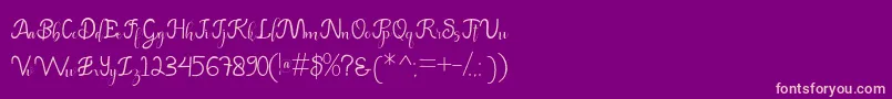 Hannah Font – Pink Fonts on Purple Background
