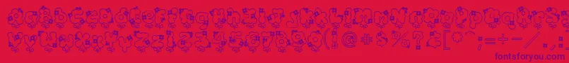 Hannah Font – Purple Fonts on Red Background