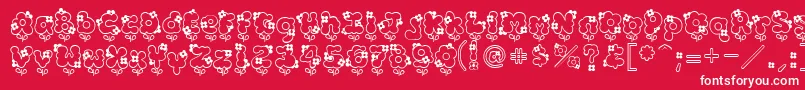 Hannah Font – White Fonts on Red Background