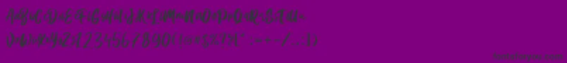 Hanomali Demo-Schriftart – Schwarze Schriften auf violettem Hintergrund