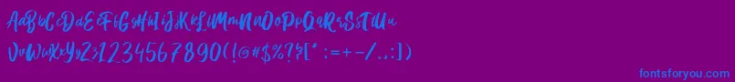 Hanomali Demo Font – Blue Fonts on Purple Background