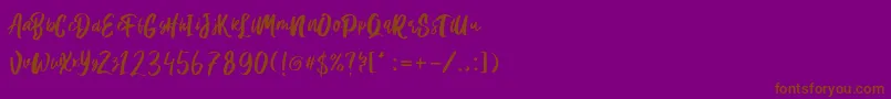 Hanomali Demo Font – Brown Fonts on Purple Background