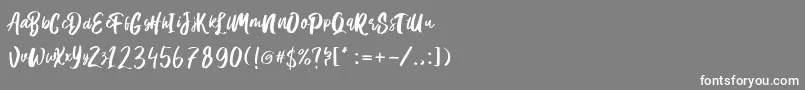 フォントHanomali Demo – 灰色の背景に白い文字