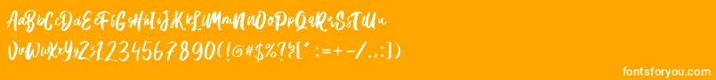 フォントHanomali Demo – オレンジの背景に白い文字