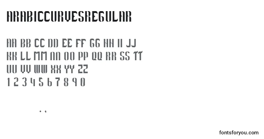 Шрифт ArabiccurvesRegular – алфавит, цифры, специальные символы
