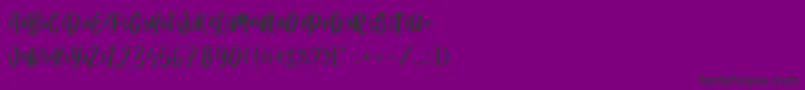 Hanomali Demo-Schriftart – Schwarze Schriften auf violettem Hintergrund