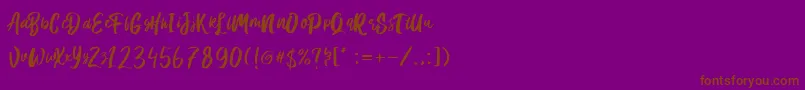 Hanomali Demo Font – Brown Fonts on Purple Background