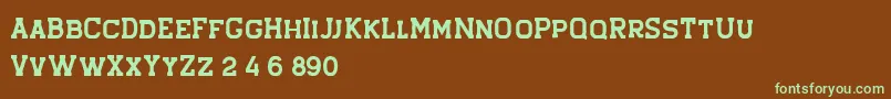 Czcionka Hansel Rough – zielone czcionki na brązowym tle