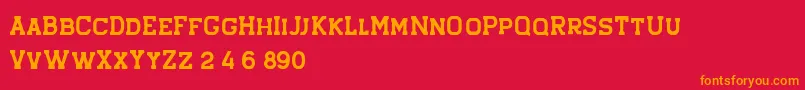 Hansel Rough Font – Orange Fonts on Red Background