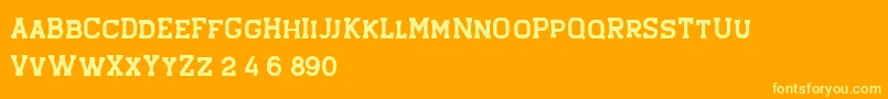 Hansel Rough Font – Yellow Fonts on Orange Background